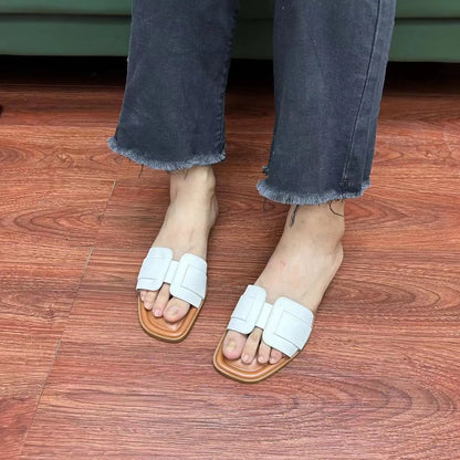 Women’s Casual Leather Flat Slippers