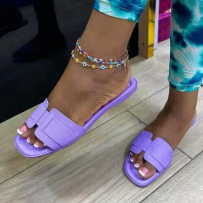 Women’s Casual Leather Flat Slippers