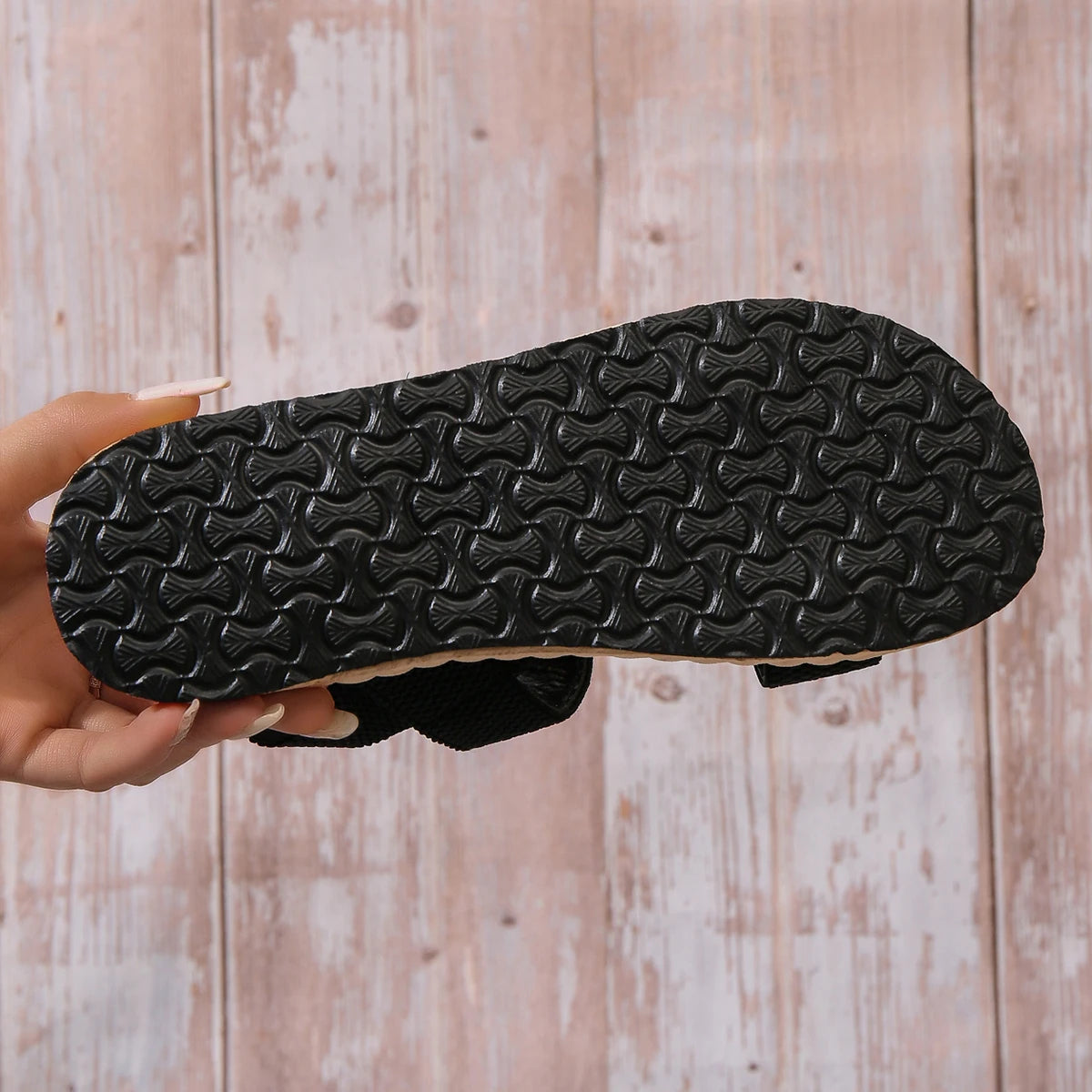 Ladies Double Lace Flat Sandals