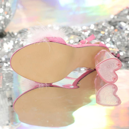 Pink Transparent Wedding Heels