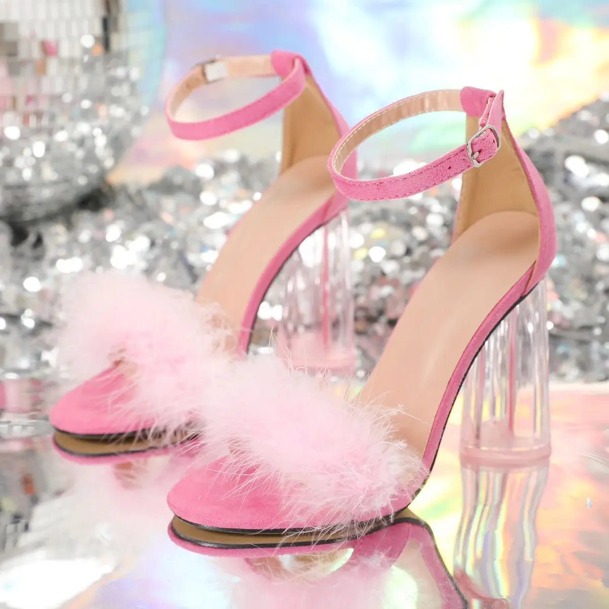 Pink Transparent Wedding Heels