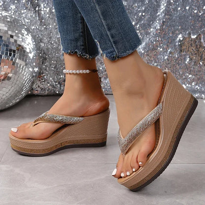 Crystal White Summer Platform Sandals