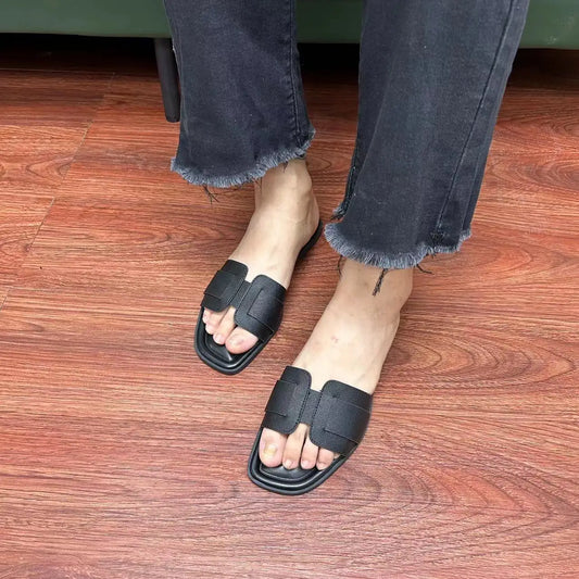 Women’s Casual Leather Flat Slippers